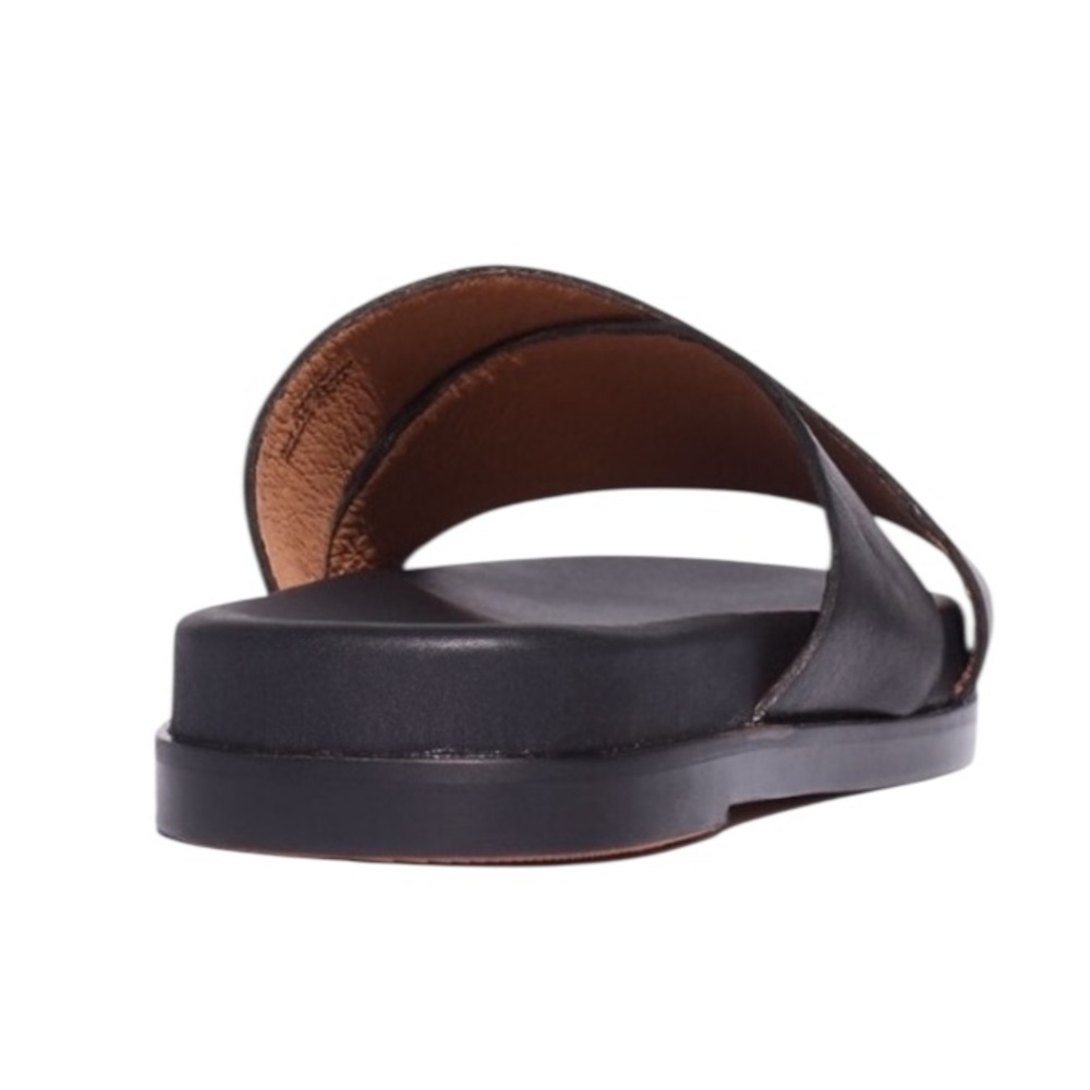Madewell Louisa Fam Black Leather Slides Shoes Style ND954 - Picture 3 of 9